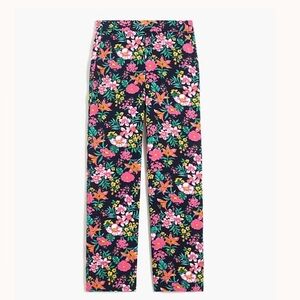J. Crew Floral Wide Leg Pants - Black, Pink, Green